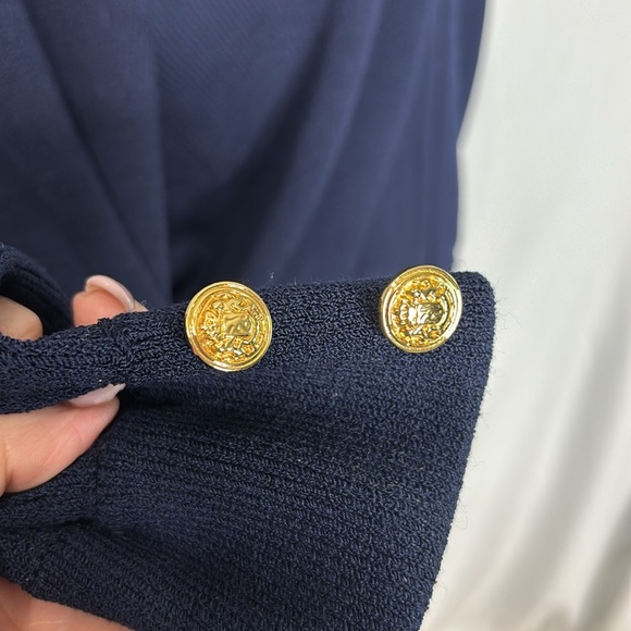 St John Sport by Marie Gray RARE Knit Zip Up Nautical Bomber style Jacket - Picture 5 of 8